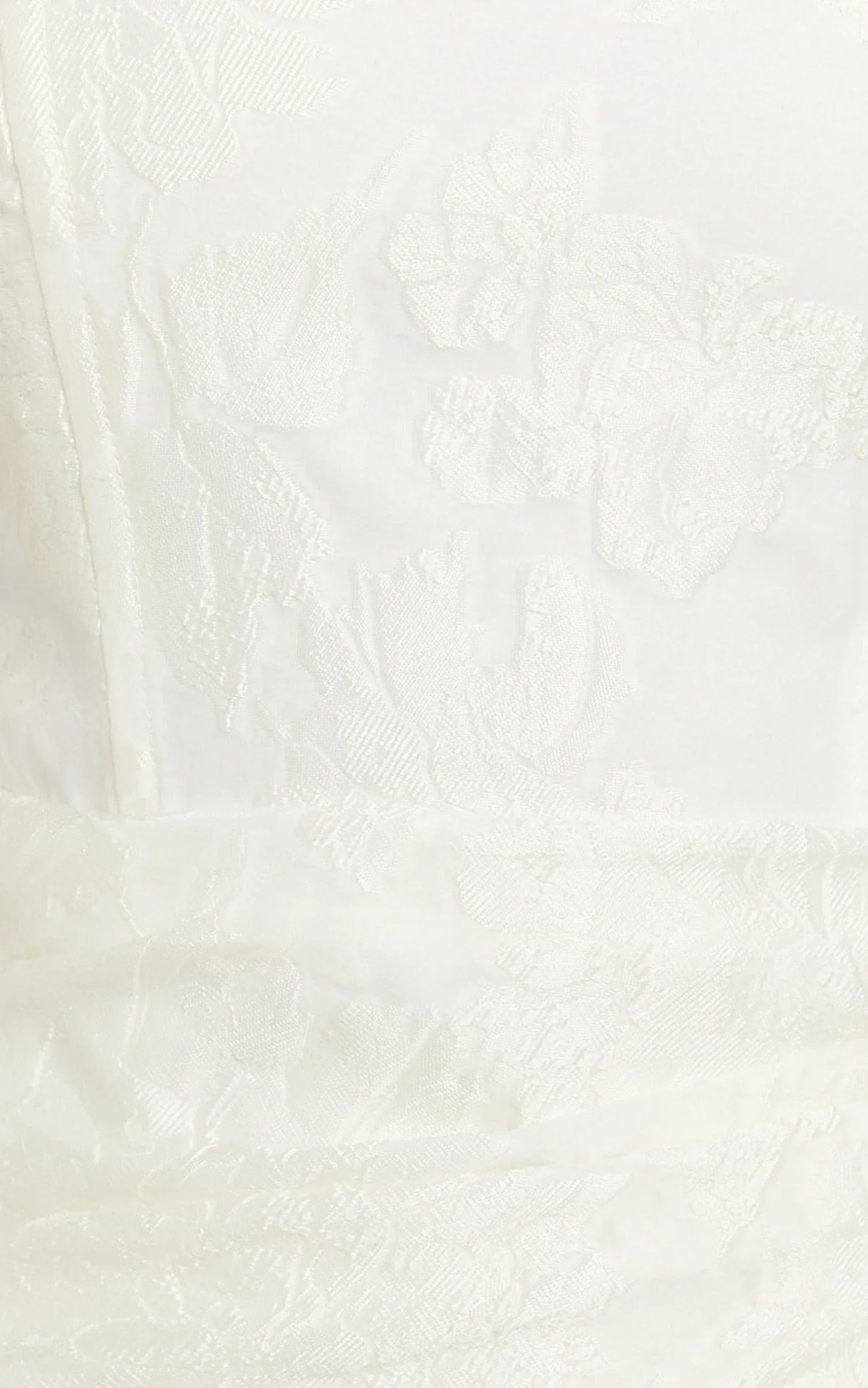 Laine Mini Dress - Jacquard Draped Dress in White