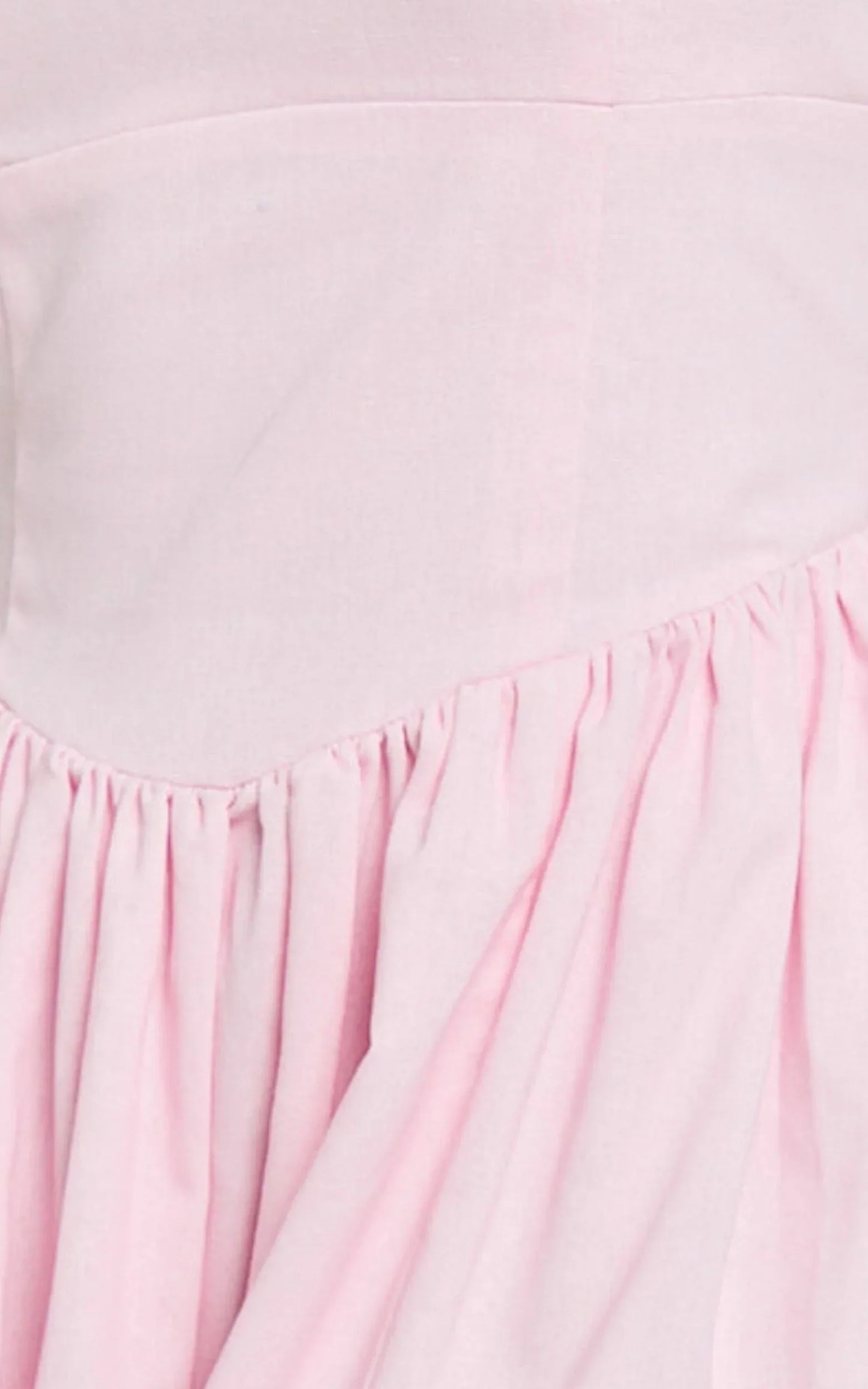 Morris Midi Dress - Linen Scoop Neck Gathered Dress in Pink