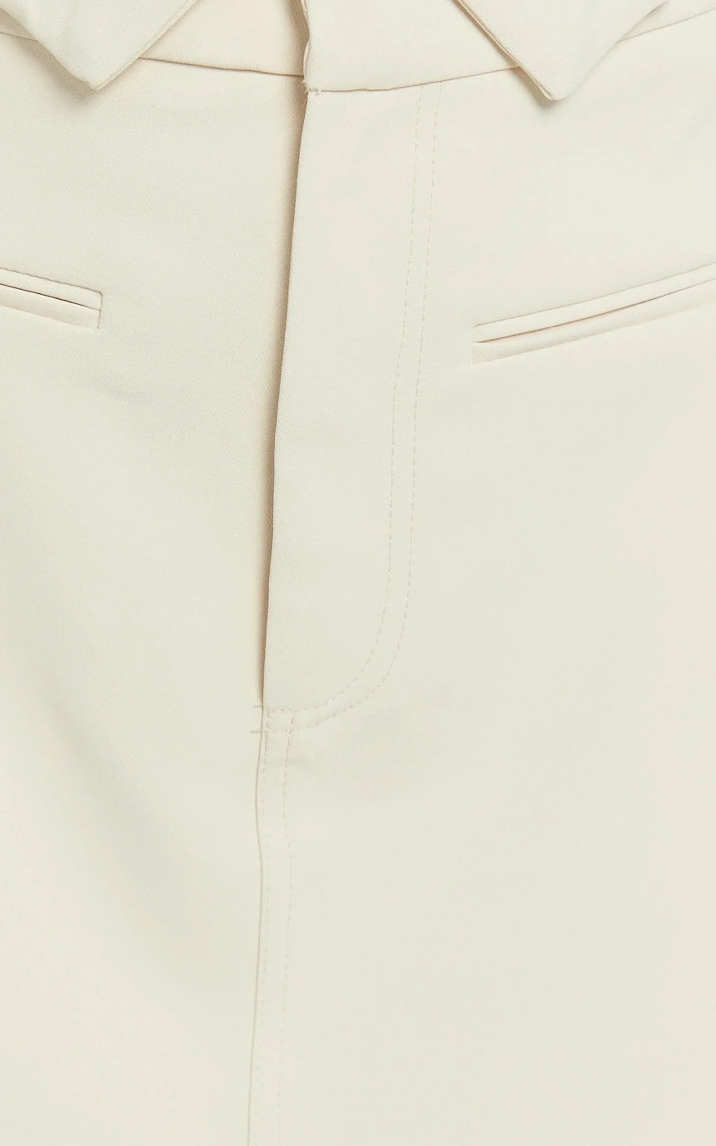 Lalisa Mini Skirt - High Waist Tailored Skirt in Stone