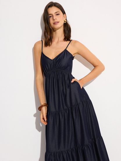 Backless Tiered Maxi Dress