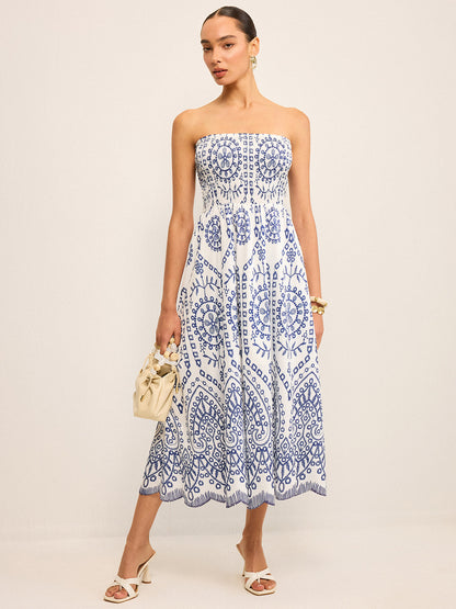 Strapless Boho Maxi Dress